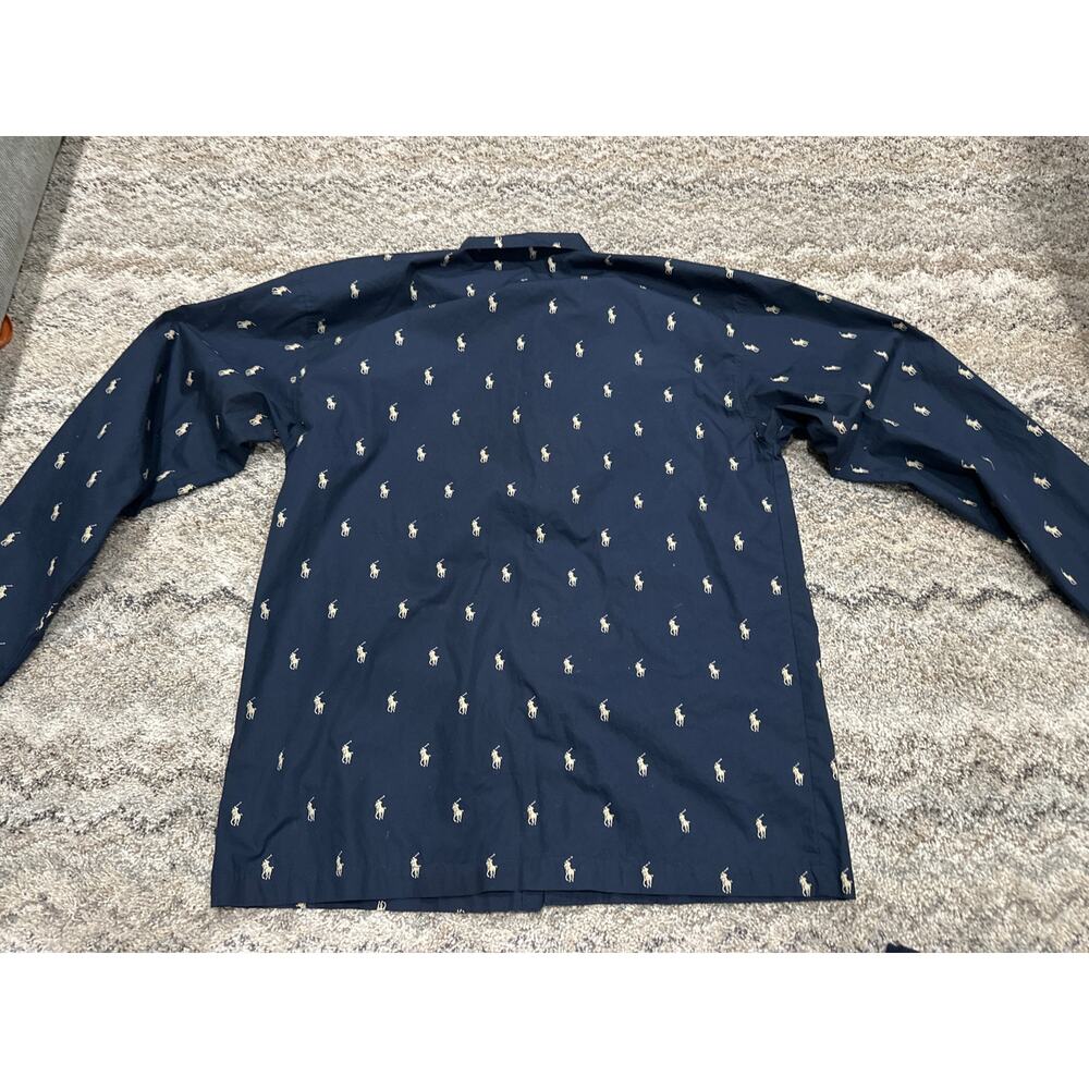 Polo Ralph Lauren Blue Pajamas With Logo Pattern Men’s Size L - Picture 9 of 11